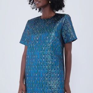 Shimmering Blue and Green Dress